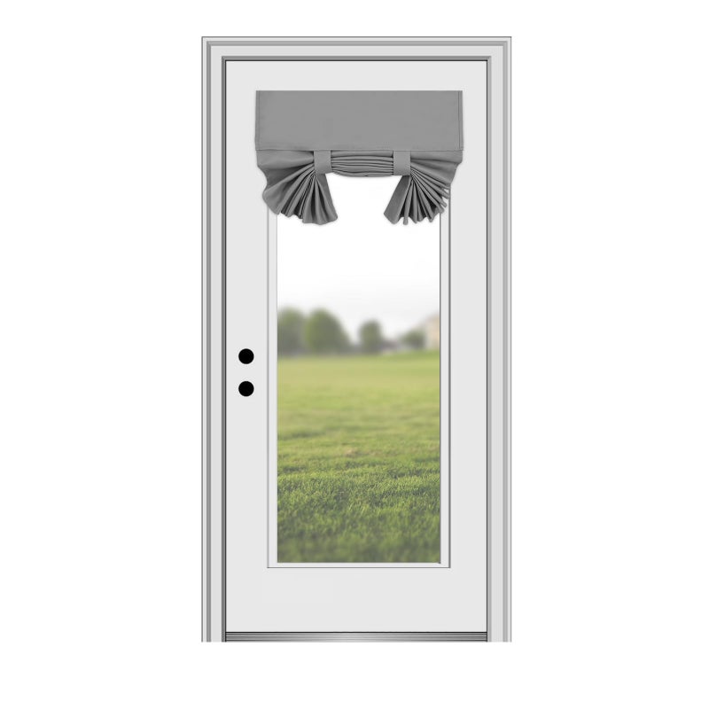 YSYY 100% Blackout French Door Curtains, Wrinkle Free, Room Darkening, Blocks Light and Heat Through Glass. Drill-Free, Easy Installed Door Window Curtains. (Light Grey,1 Panel, 26""x 72"") - Image 1